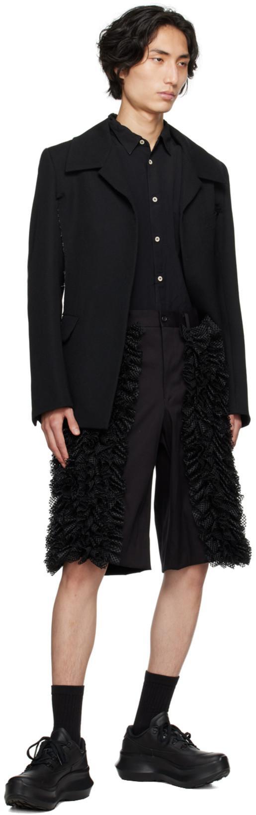 COMME DES GARÇONS HOMME DEUX Black Cutout Blazer In 1 Black