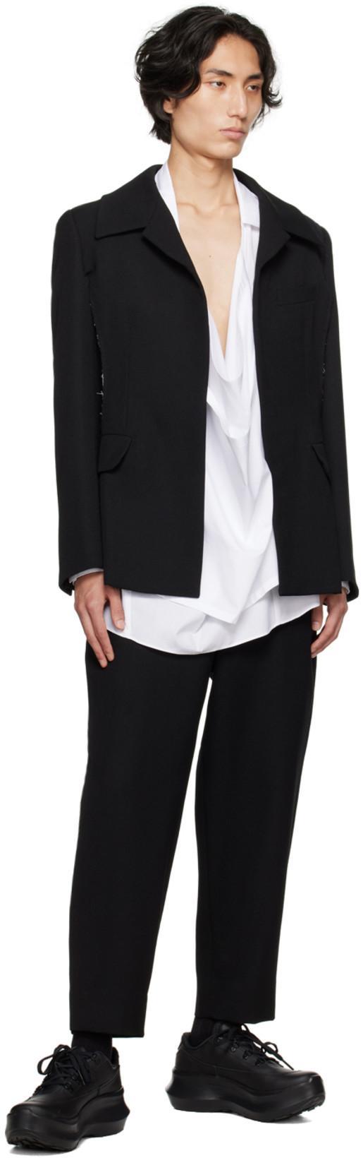 COMME DES GARÇONS HOMME DEUX Black Cutout Blazer In 1 Black