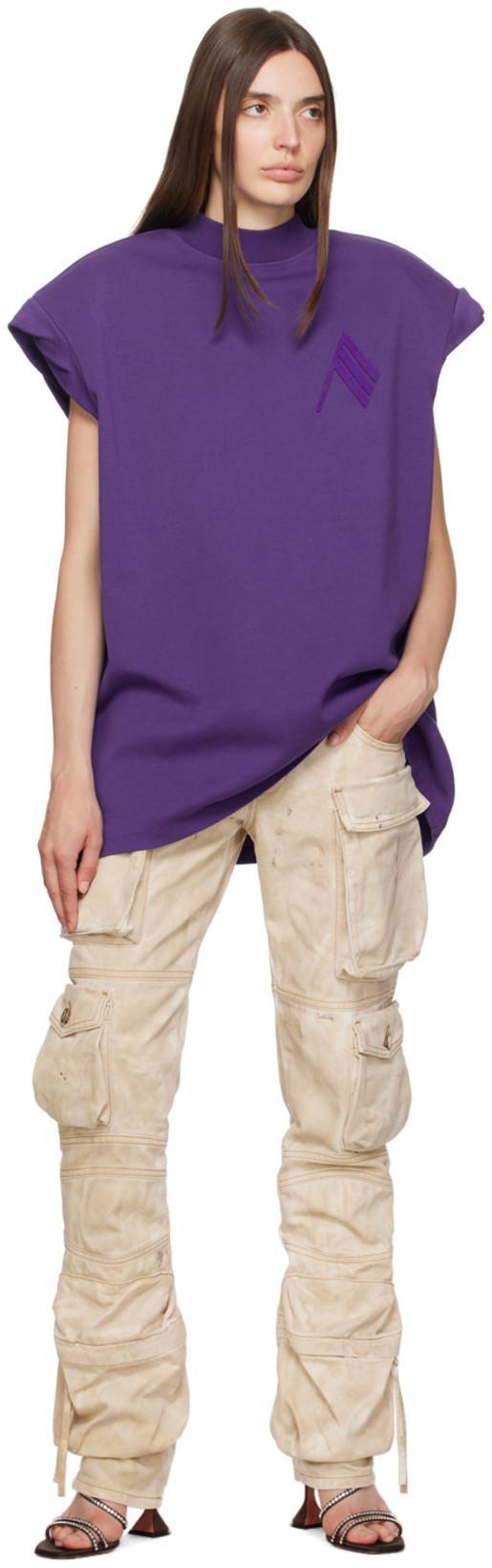 ATTICO Essie Long Cargo Pants In Beige