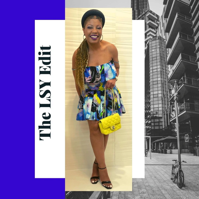 The LSY Edit: The Summer Flirty Dress | Wearing: Tom Ford Padlock 85 Naked Pointy Sandals In Calf Leather In Black; Charo Ruiz Cusia Mini Dress In Black; Dolce & Gabbana Sicily Small Leather Handbag In Yellow