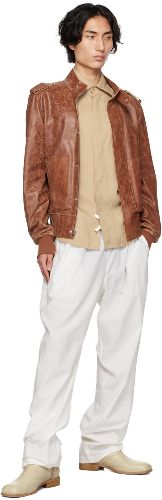 OUR LEGACY Beige Michaelis Boots In Dusty White Leather