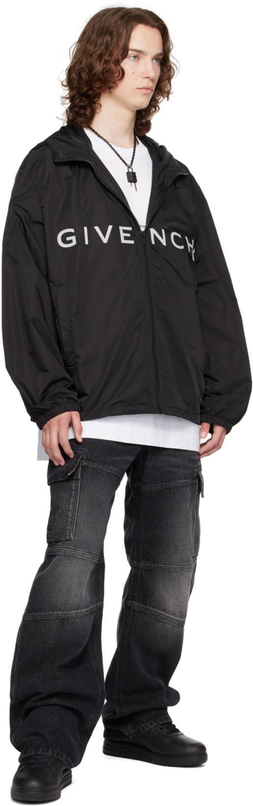 GIVENCHY Black Black Logo Windbreaker