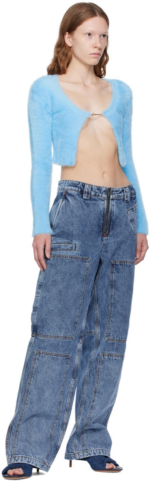 JACQUEMUS Knit Cardigan In Light Blue