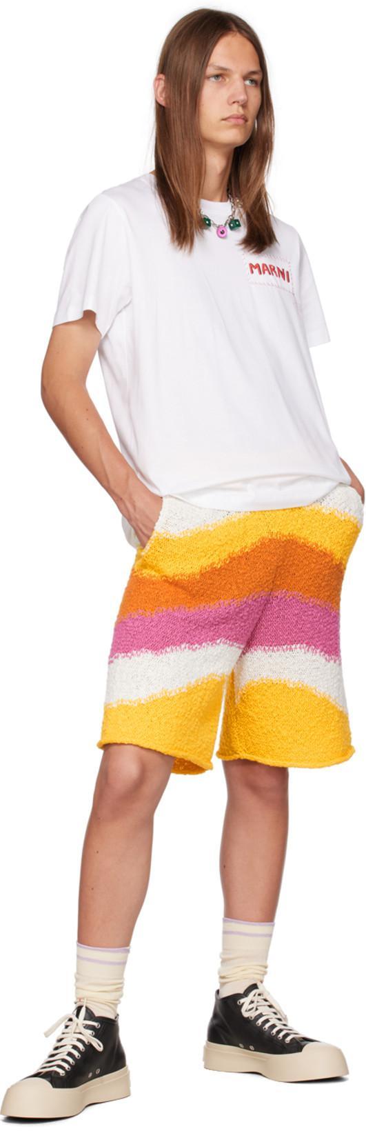 MARNI Men's Logo Patch T-shirt In White