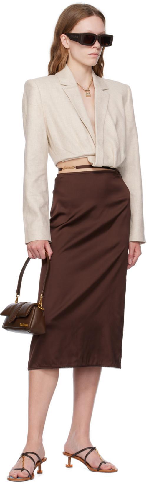 JACQUEMUS Open Toe Brown Sandals In Multicolor