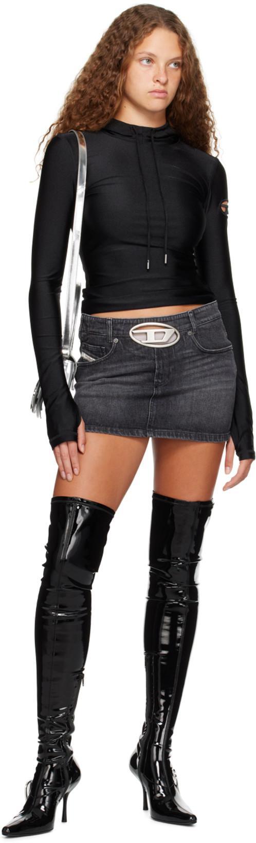 DIESEL 1dr Mirror Leather Shoulder Bag In Silver