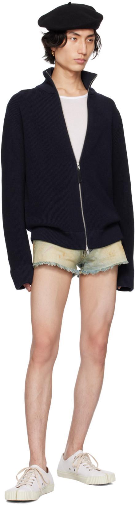 MAISON MARGIELA Minimalist White Low-top Sneakers With Split-toe Design In Animal Print