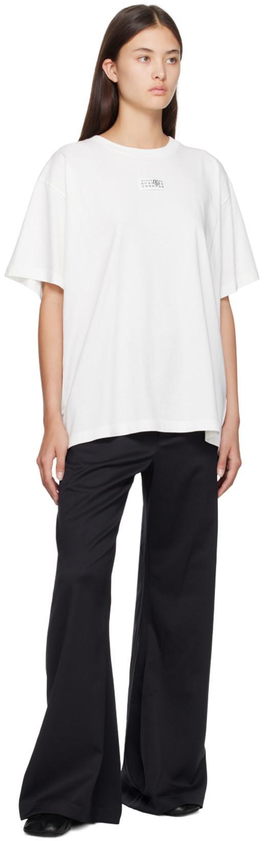 MM6 MAISON MARGIELA Mm6 By Maison Margiela Numeric Cotton Jersey T-shirt In White