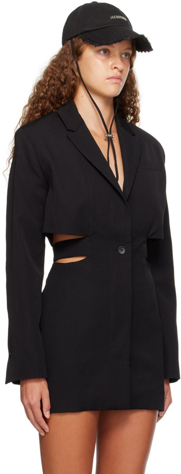 JACQUEMUS 'la Robe Bari' Black Single-breasted Jacket With Cut-out