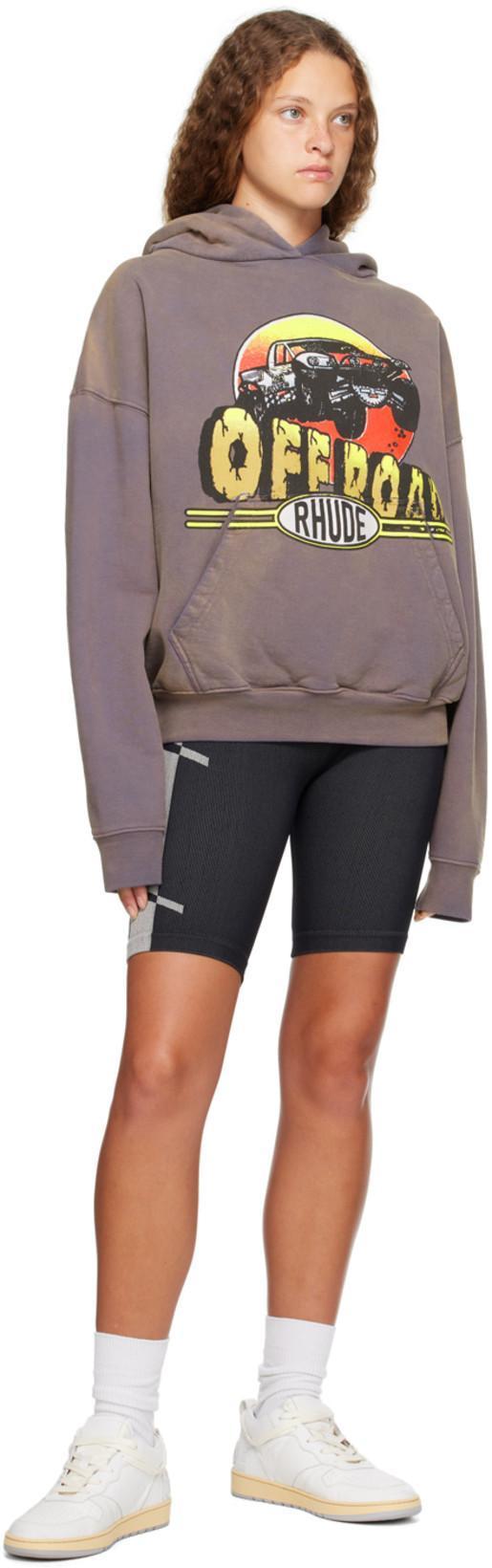 RHUDE Logo-print High-waisted Shorts In Black