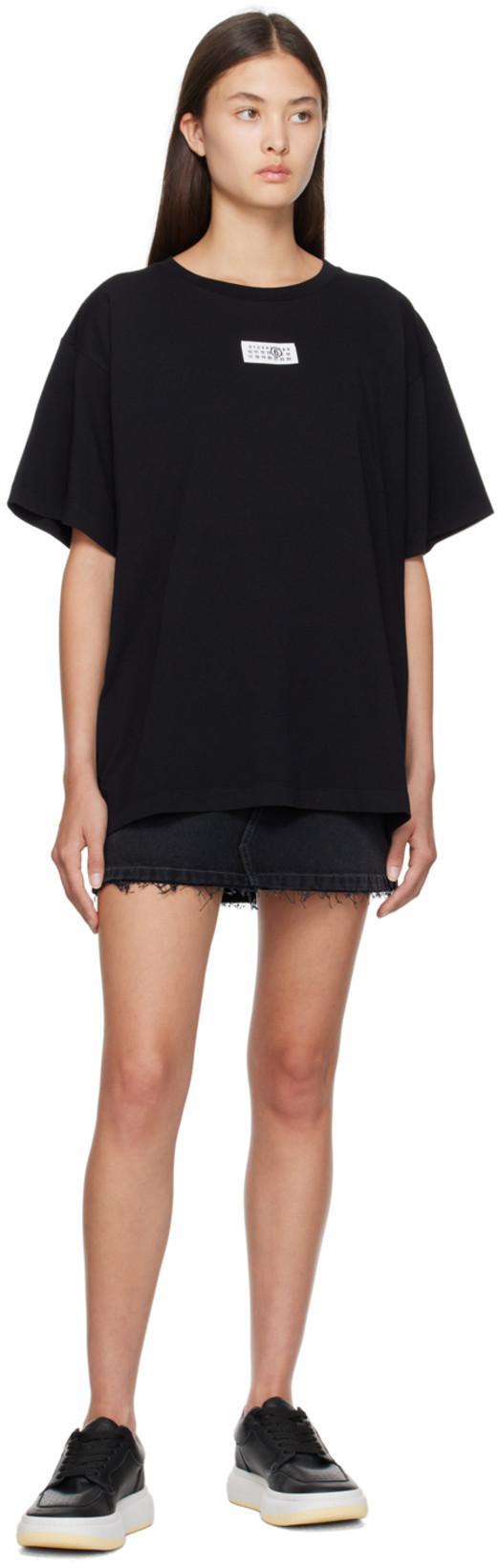 MM6 MAISON MARGIELA Mm6 By Maison Margiela Numeric Cotton Jersey T-shirt In Black