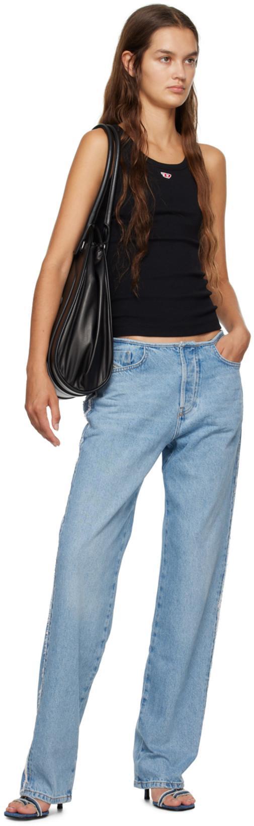 DIESEL Tank Top With Embroidered D Patch In Nero