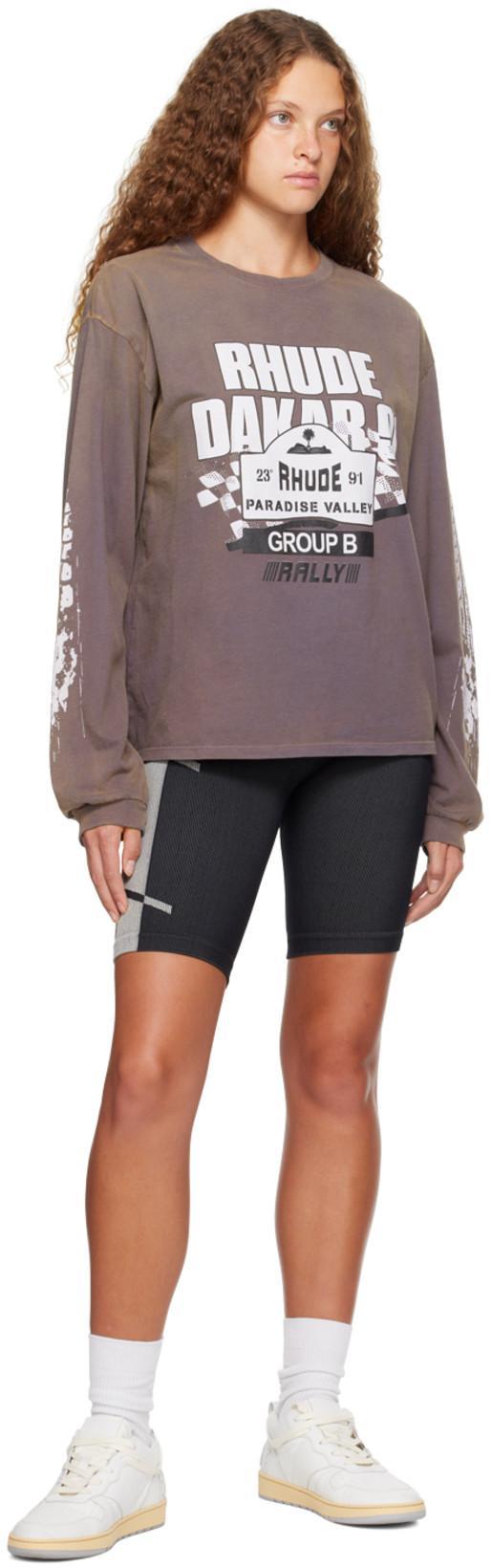 RHUDE Logo-print High-waisted Shorts In Black