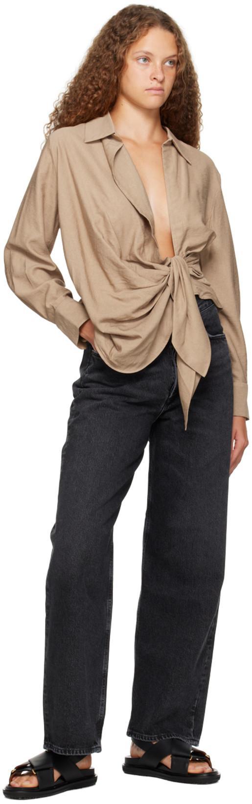 JACQUEMUS Bahia Knot-detail Blouse In Nude