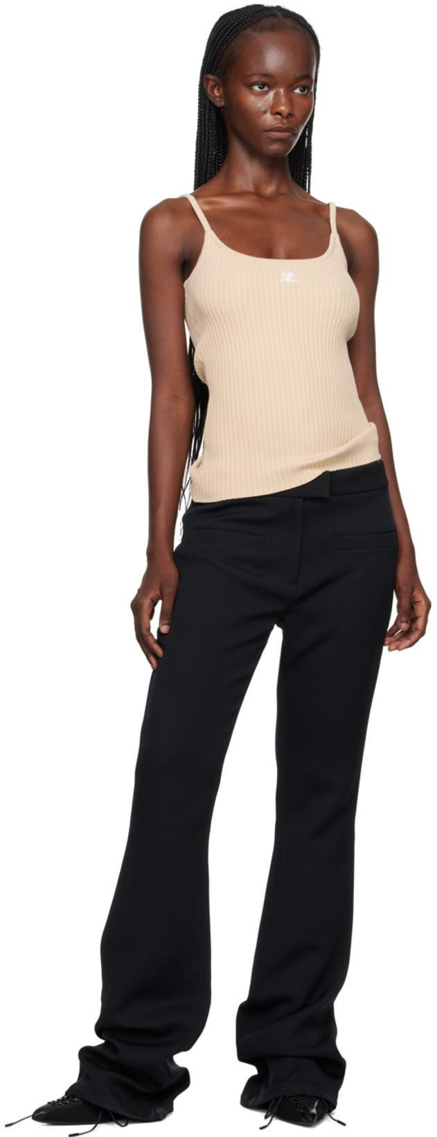 COURRÈGES Reedition Knit Tank Top In Brown