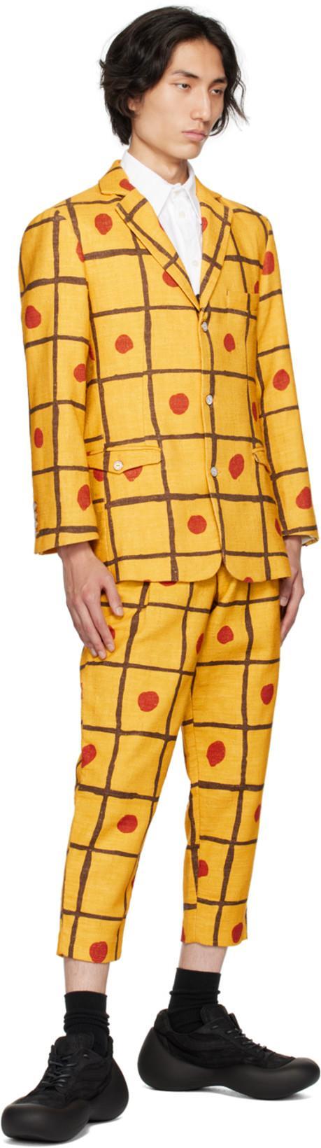 LATE CHECKOUT Yellow Checkered Trousers