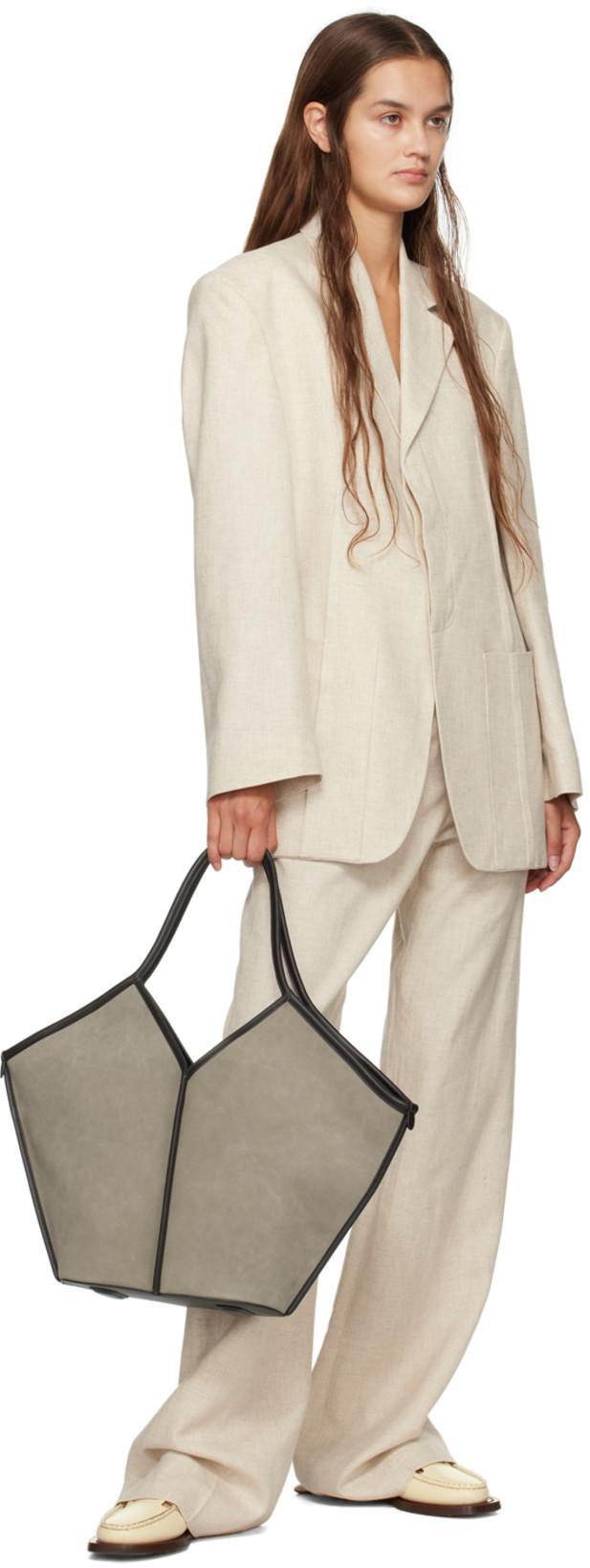 JACQUEMUS Le Pantalon Sauge Flared Trousers In Weiss