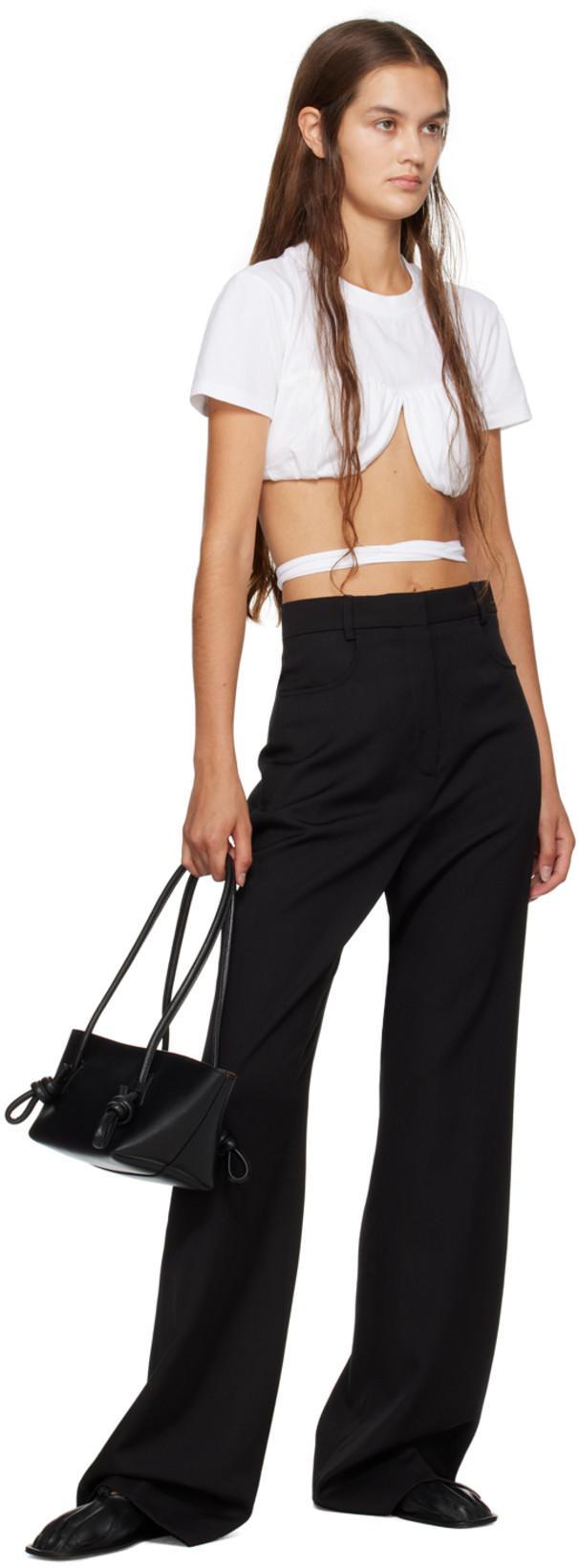 JACQUEMUS Le Pantalon Sauge Wool Twill High Pants In Nero