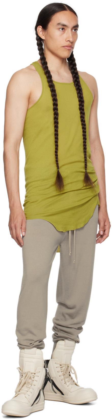 RICK OWENS Sleeveless Organic Cotton Tank Top In Green