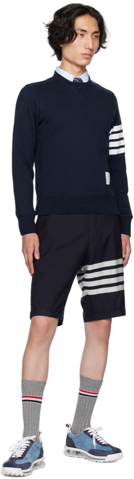 THOM BROWNE Classic 4-bar Sweatshirt In Blue