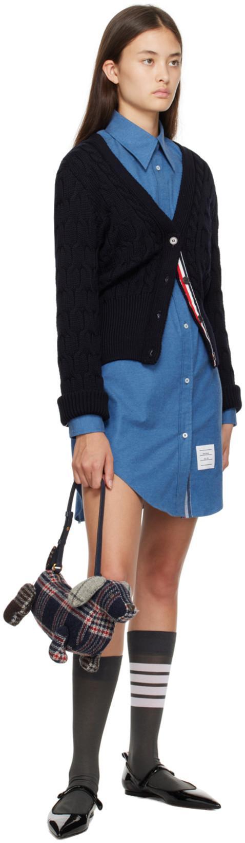 THOM BROWNE Patent Leather Pointed Thom John Flats In Black