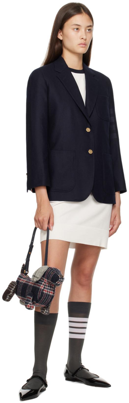 THOM BROWNE Patent Leather Pointed Thom John Flats In Black