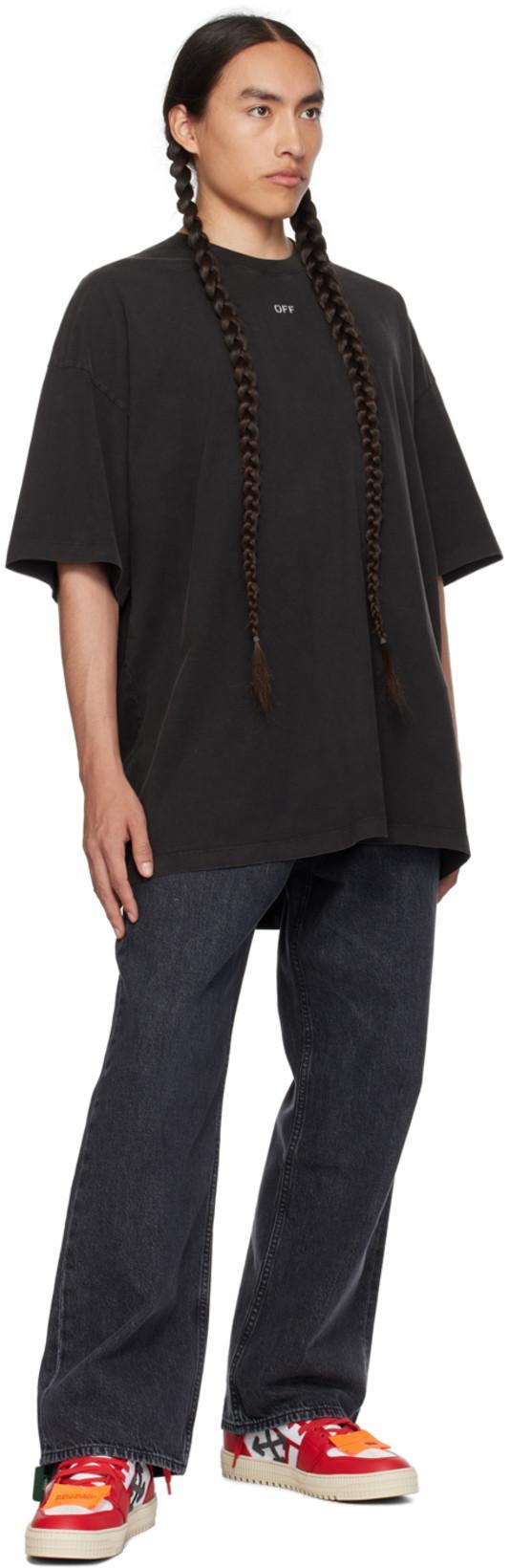 OFF-WHITE Graphic Brush Arrow Print T-shirt And Vest In Black