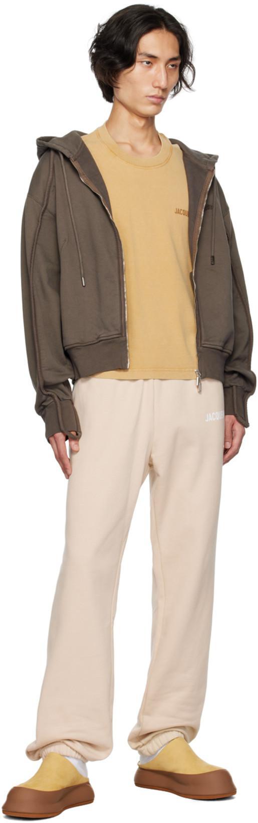 JACQUEMUS Mens Light Beige Le Jogging Tapered-leg Organic Cotton-jersey Jogging Bottoms