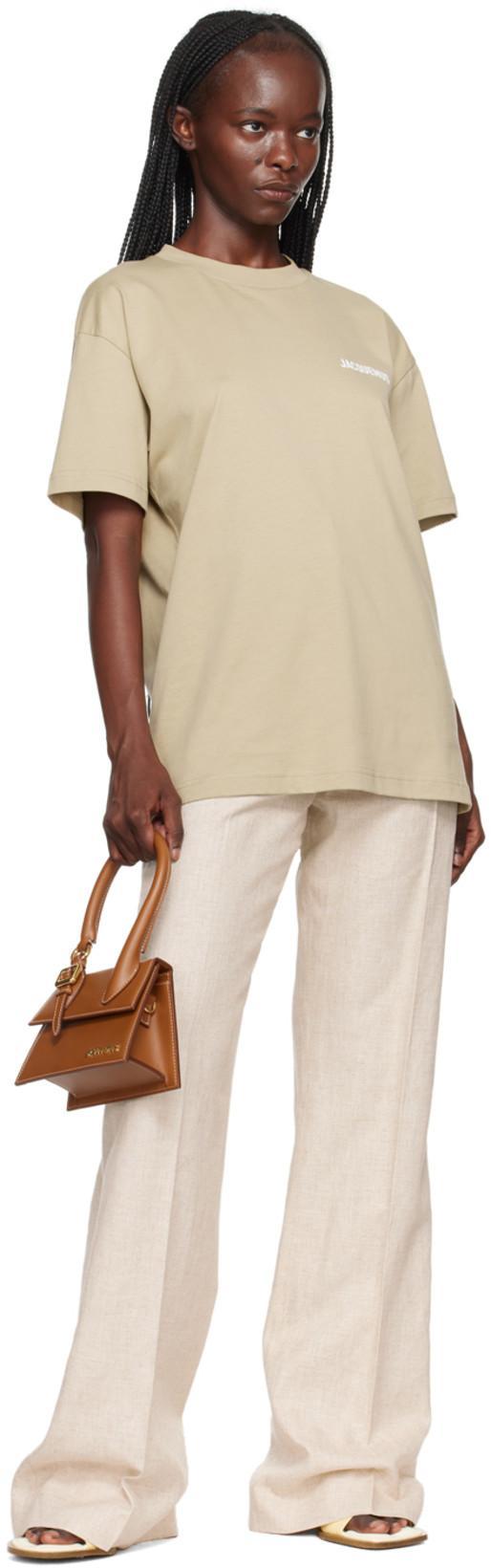 JACQUEMUS Le Pantalon Sauge Flared Trousers In Weiss