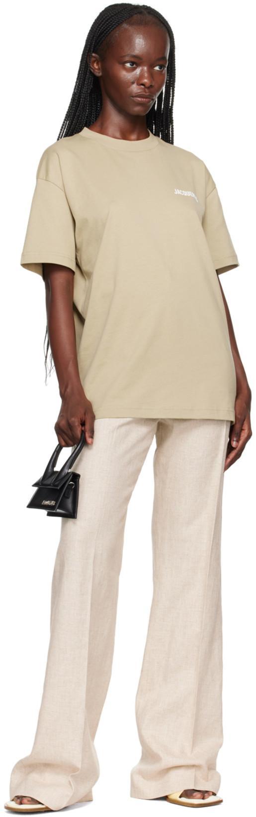 JACQUEMUS Le Pantalon Sauge Flared Trousers In Weiss