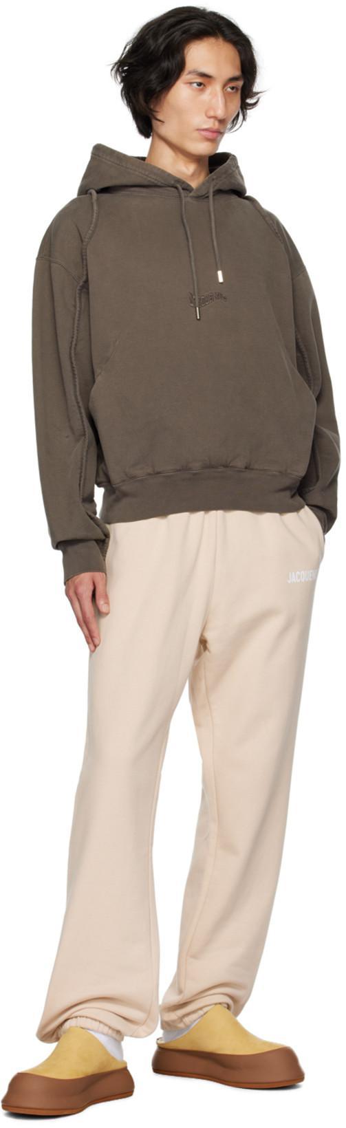 JACQUEMUS Mens Light Beige Le Jogging Tapered-leg Organic Cotton-jersey Jogging Bottoms