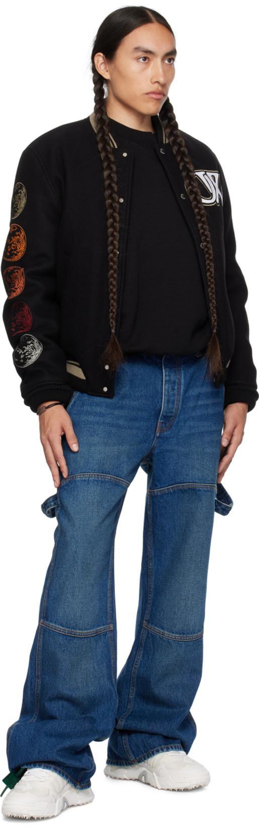 OFF-WHITE Off White™ Black Wool Blend Bomber Jacket