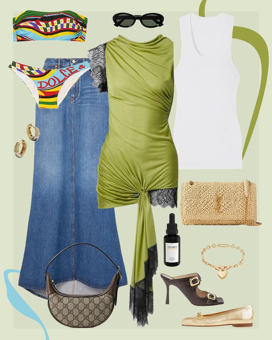 VALENTINO High Waist Denim Long Skirt In Blue