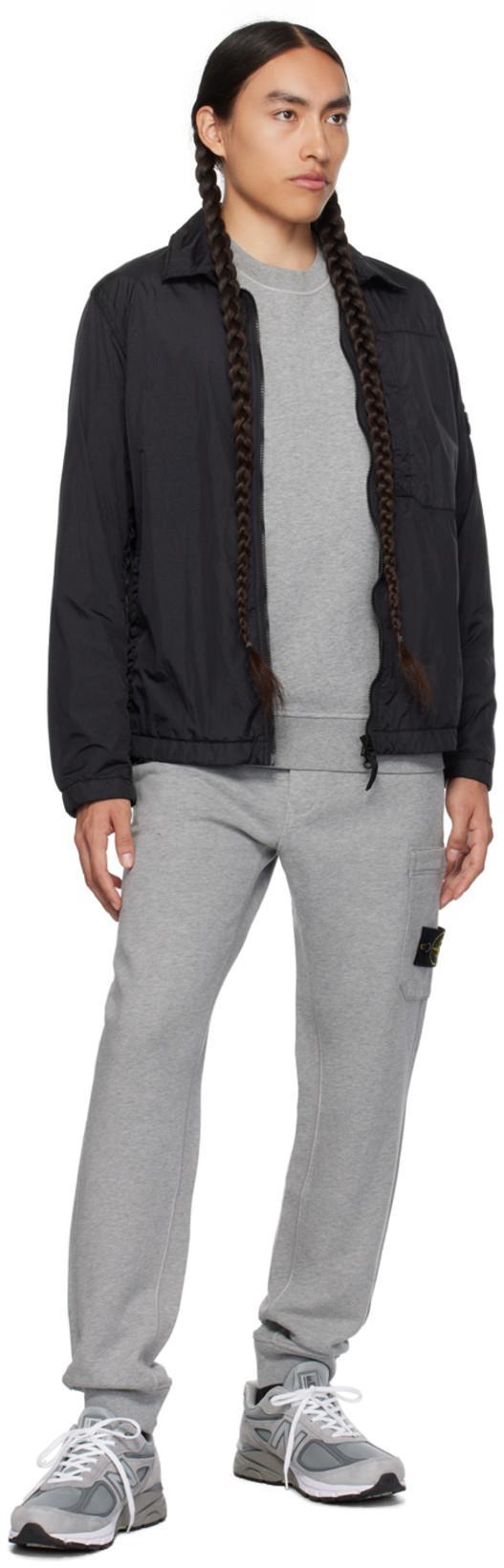 STONE ISLAND Grey Wool Sweater With Logo