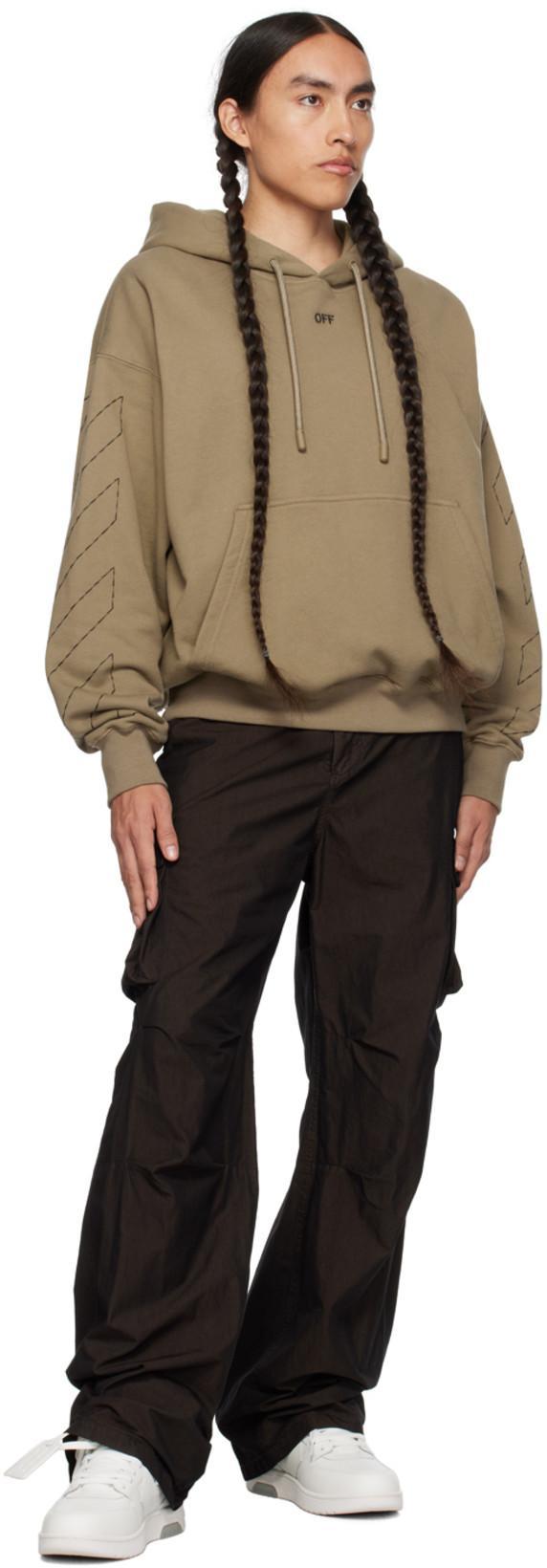 OFF-WHITE Off White Off Stitch Skate Hoodie In Beige