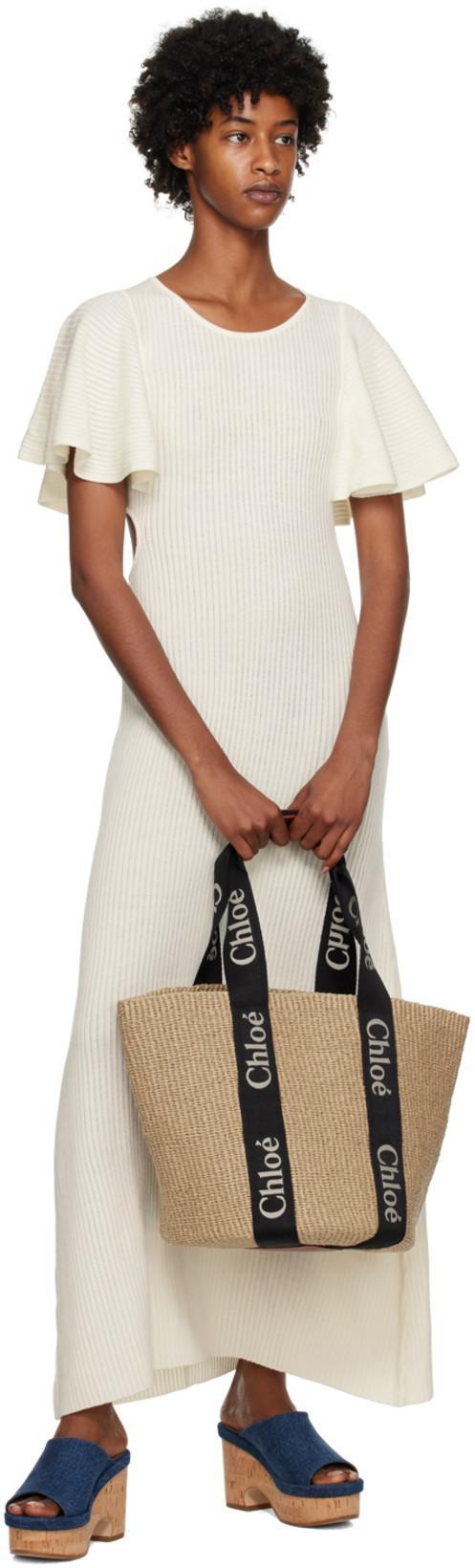 CHLOÉ Off-white Ruffle Maxi Dress In Neutrals