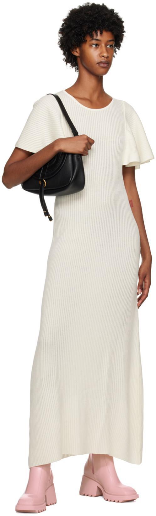 CHLOÉ Off-white Ruffle Maxi Dress In Neutrals
