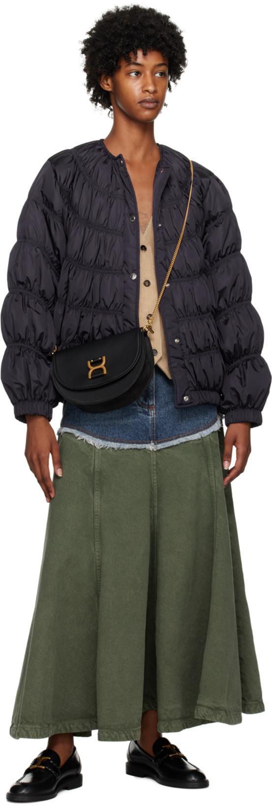 CHLOÉ Marcie Black Brushed Calf Leather Loafer