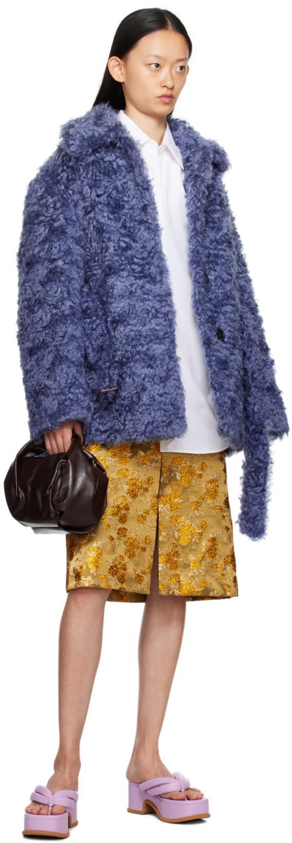 DRIES VAN NOTEN Leather Platform Thong Sandals In 403 Lilac