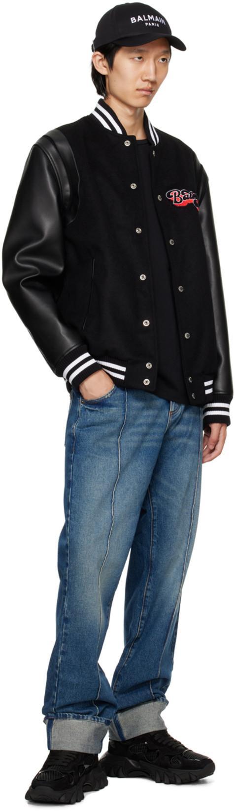 BALMAIN Blue Straight Jeans In Vintage Blue Wash