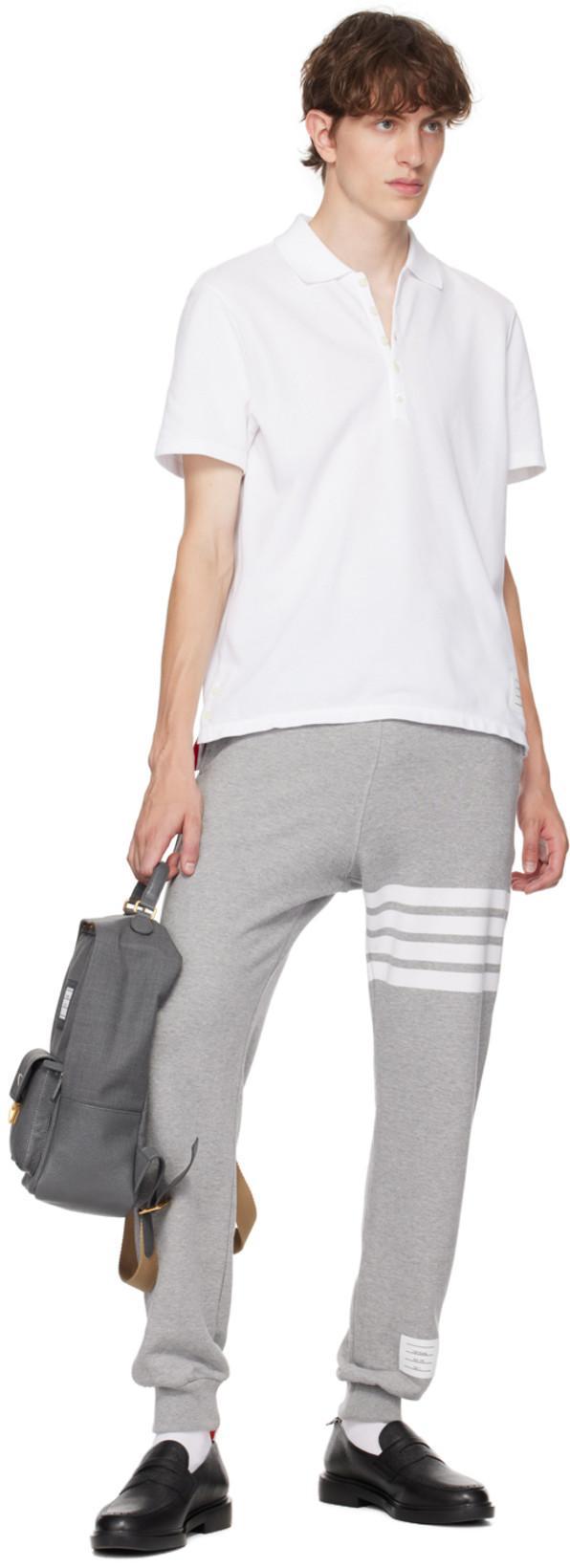 THOM BROWNE Jogger Trousers 4 Bar In Grey