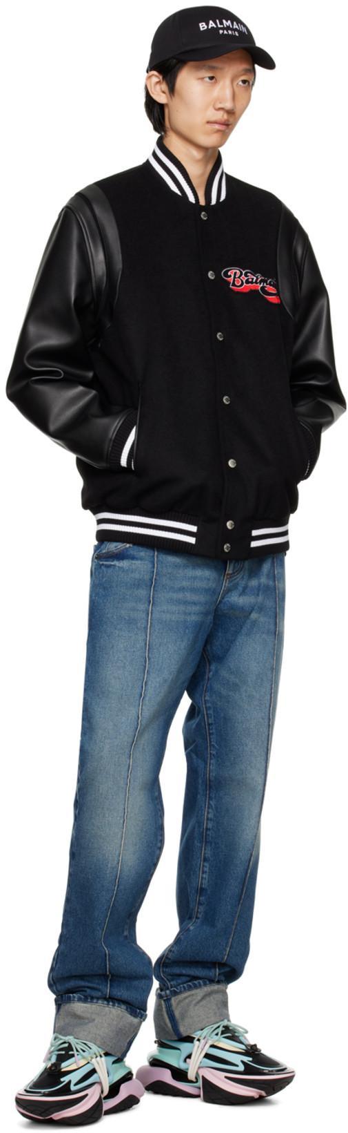 BALMAIN Blue Straight Jeans In Vintage Blue Wash