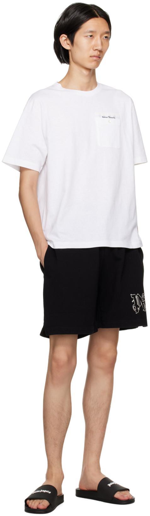 PALM ANGELS Essential Logo Pool Slide In Black