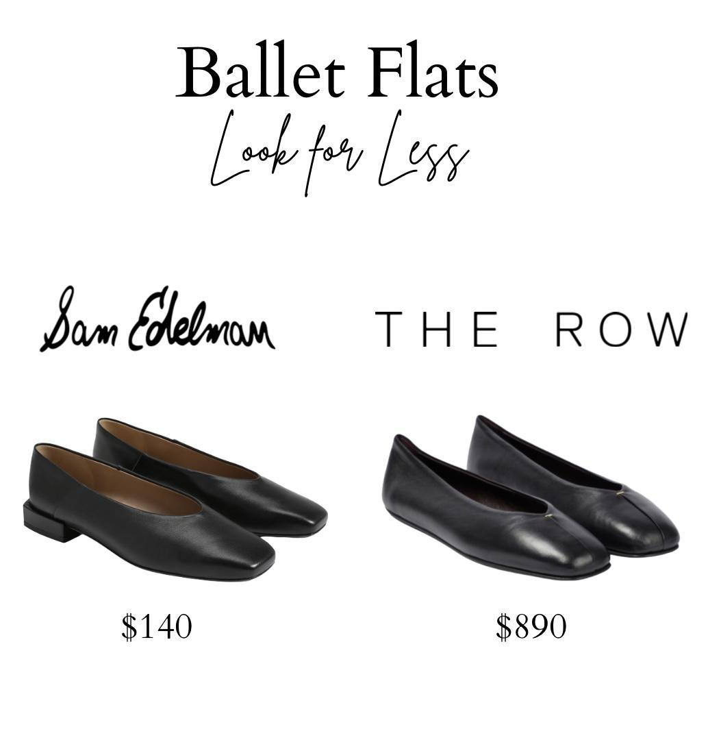 THE ROW Stella Nappa Leather Ballerinas In Black
