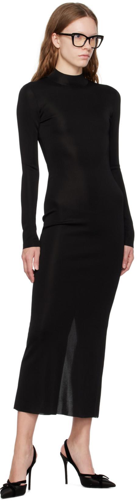 TOM FORD Black Crewneck Maxi Dress In Lb999 Black