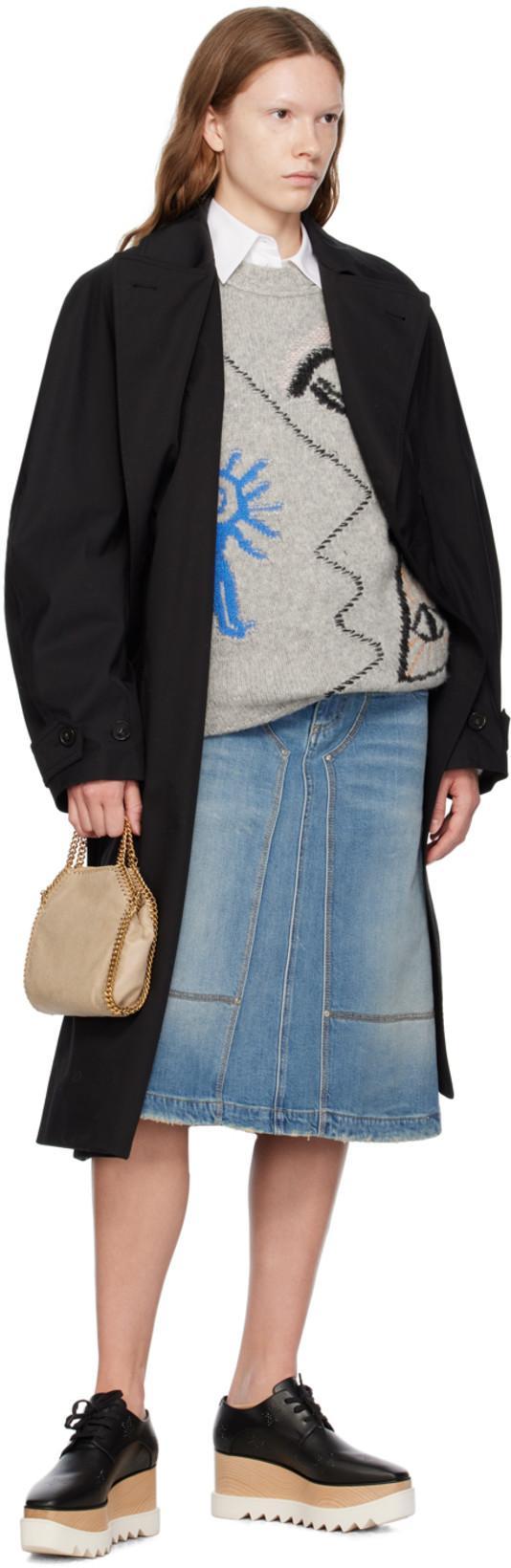 STELLA MCCARTNEY Stella Mc Cartney Folk Artwork Alpaca Sweater In Grey