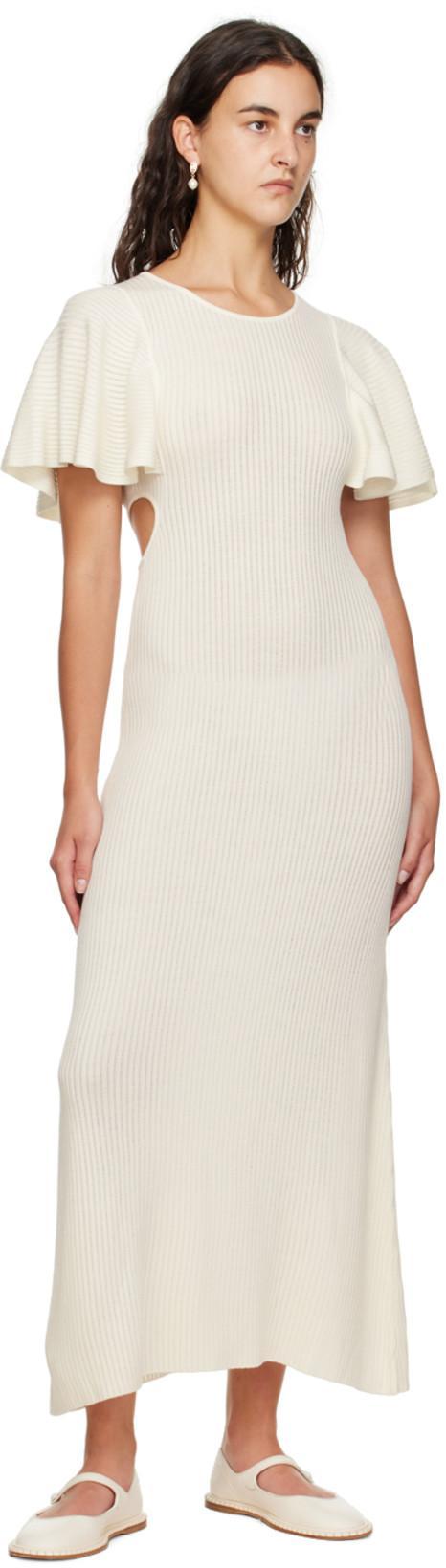 CHLOÉ Off-white Ruffle Maxi Dress In Neutrals