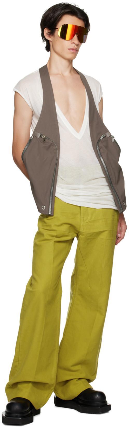 RICK OWENS Gray Bauhaus Vest In Pearl