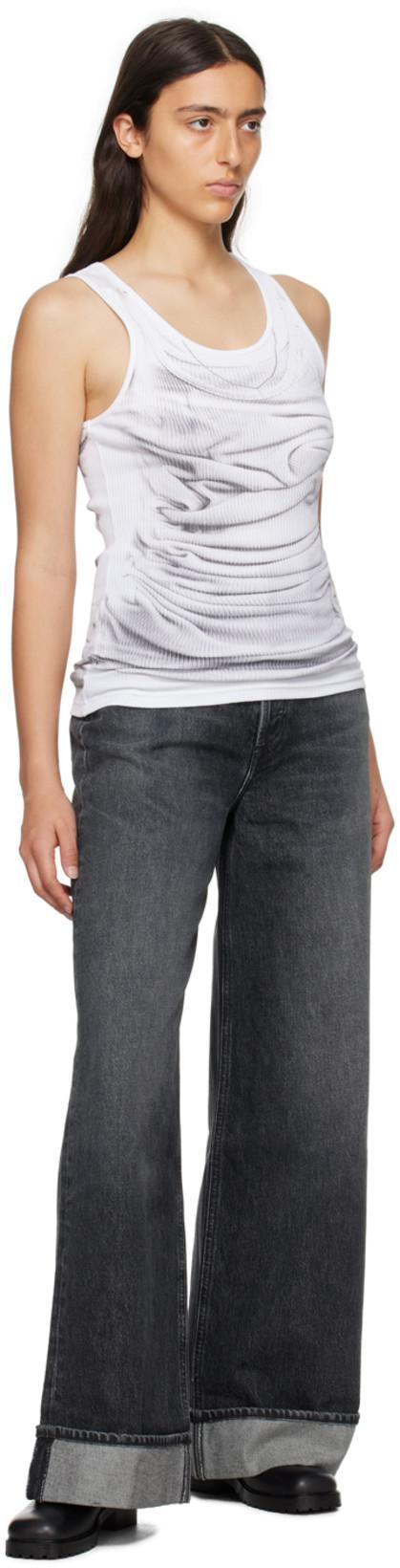 AGOLDE Dame High Rise Straight Jeans In Black