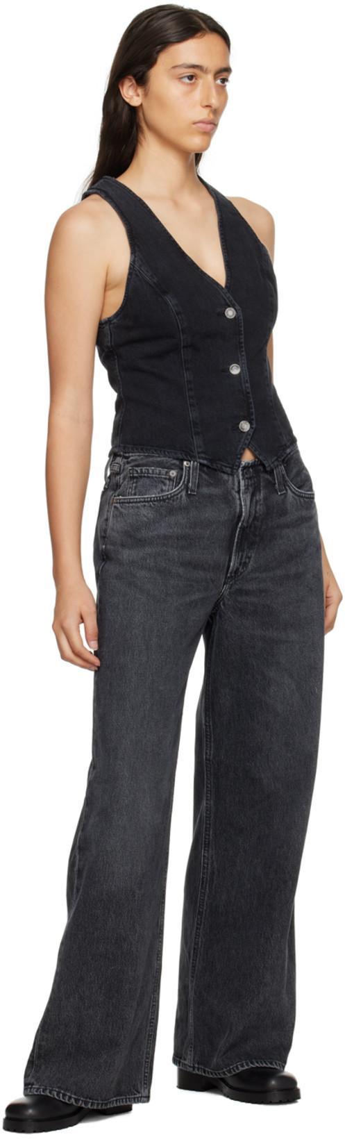 AGOLDE Low Slung Baggy Jeans In Black